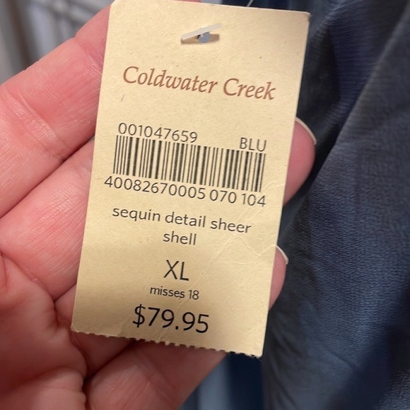 *NWT Coldwater Creek size XL gray/green tank/camisole - Picture 4 of 5